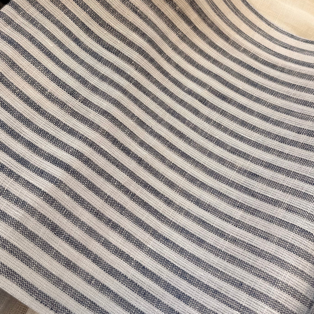 Coastal – Custom Striped 100% French Linen Sheer Curtains & Drapes