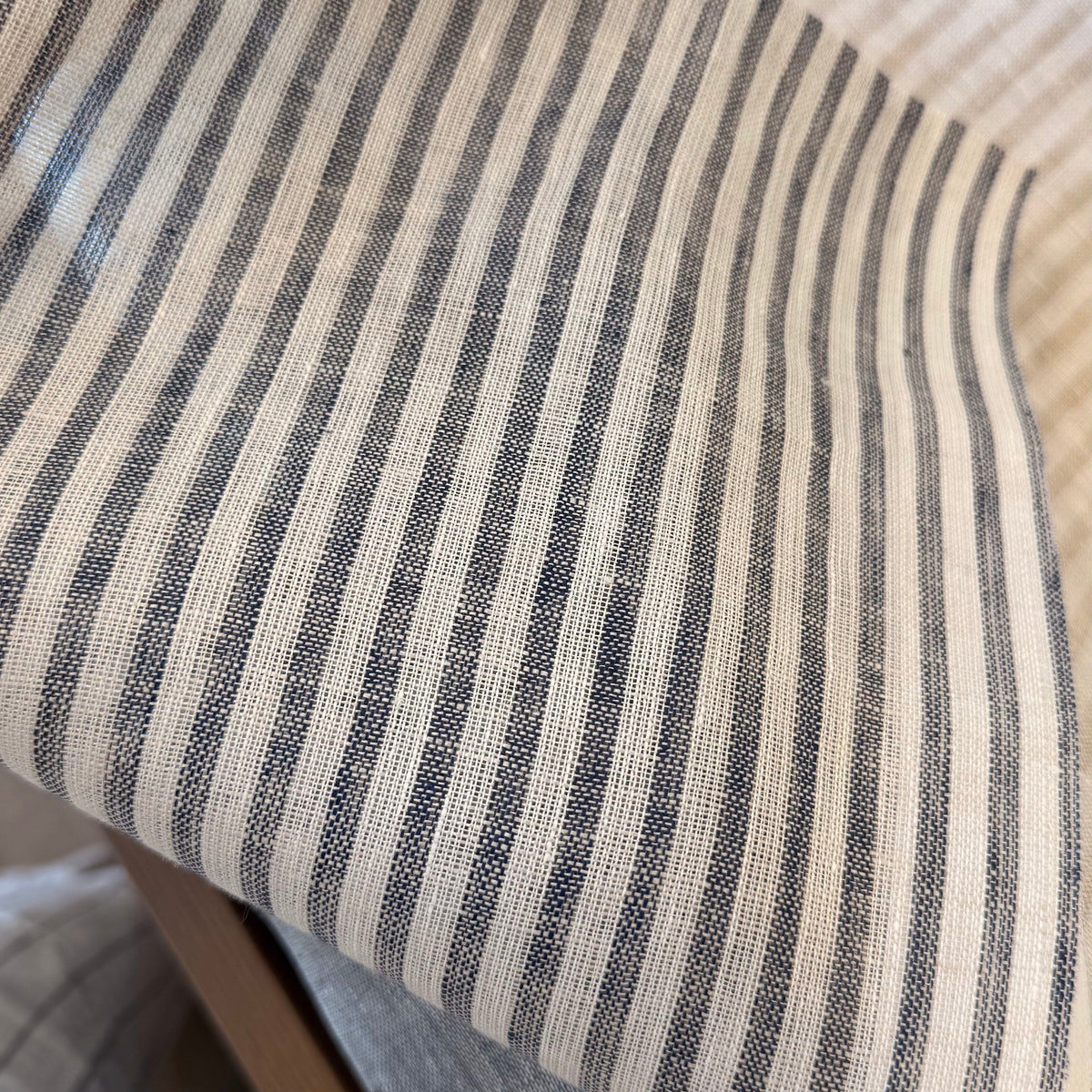Coastal – Custom Striped 100% French Linen Sheer Curtains & Drapes