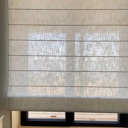 Custom Linen Textured Light Filtering Roman Shades | MIFU Decor