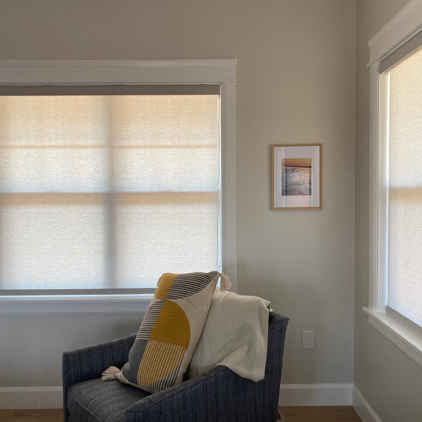 Custom Natural Woven Textured Light Filtering Roller Shades / Blinds | MIFU Decor
