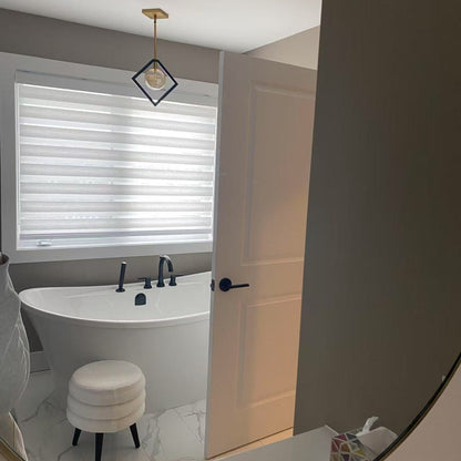 Premium Textured Light Filtering Zebra Blinds / Dual Sheer Shades | MIFU Decor