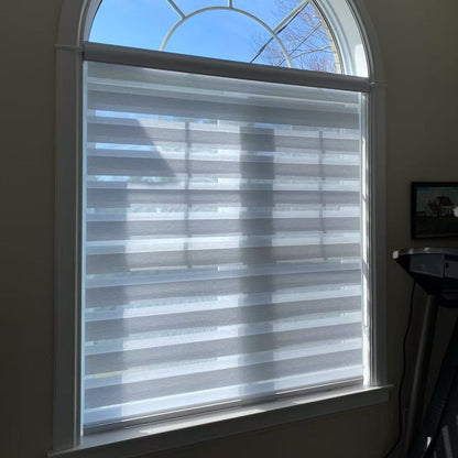 Premium Textured Light Filtering Zebra Blinds / Dual Sheer Shades | MIFU Decor