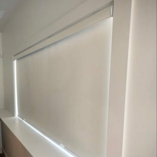 Full Blackout Woven Textured Roller Shades / Blinds | MIFU Decor