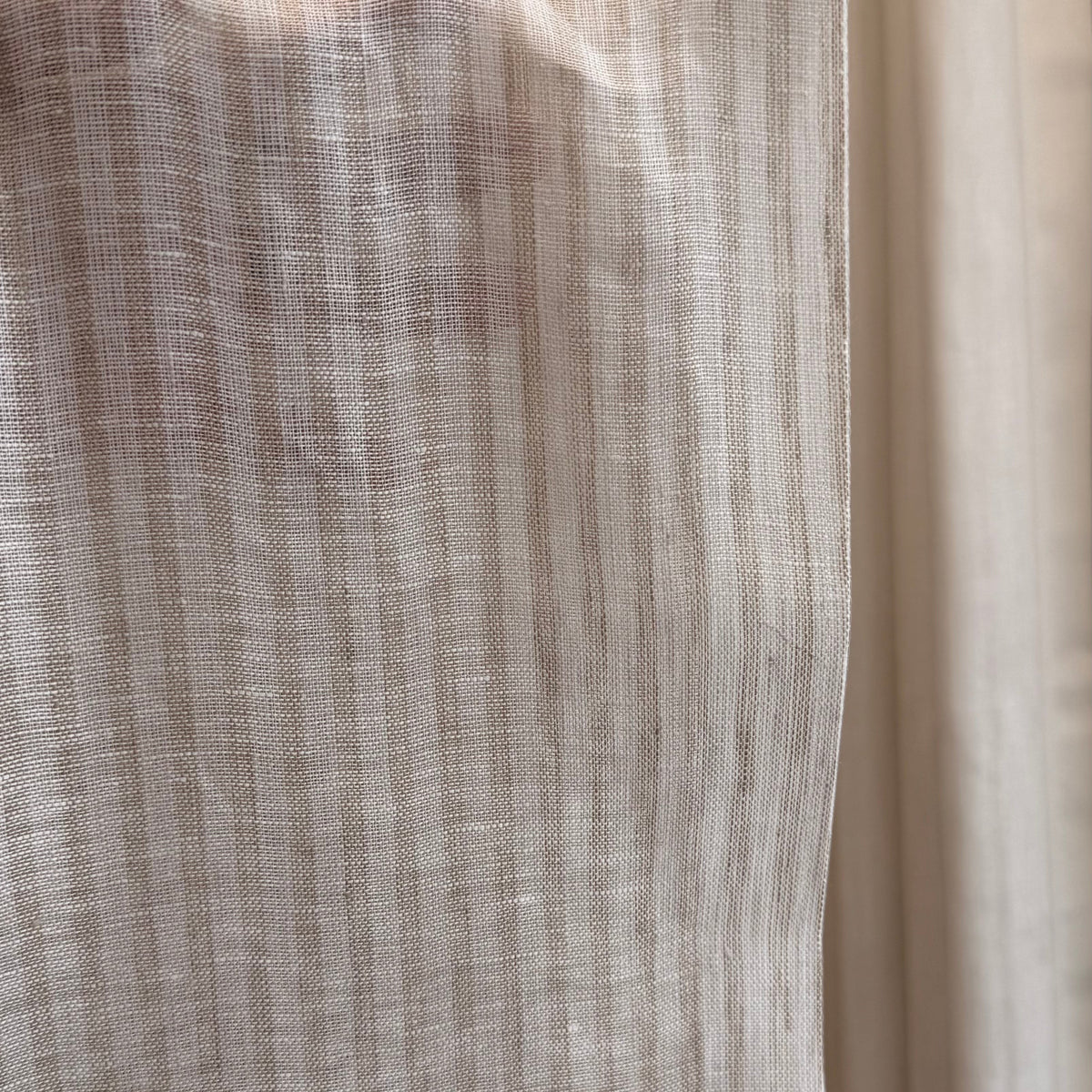 Coastal – Custom Striped 100% French Linen Sheer Curtains & Drapes