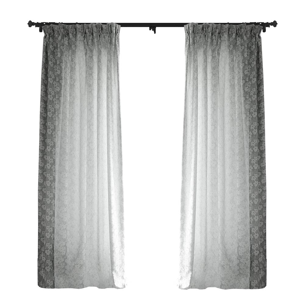 Custom Dawn Floral Jacquard Room Darkening Curtains / Drapes | MIFU Decor