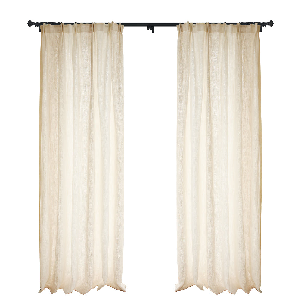 Custom Nile Gradient Crocodile Pattern 100% Organic Cotton-Linen Blend Sheer Curtains / Drapes | MIFU Decor