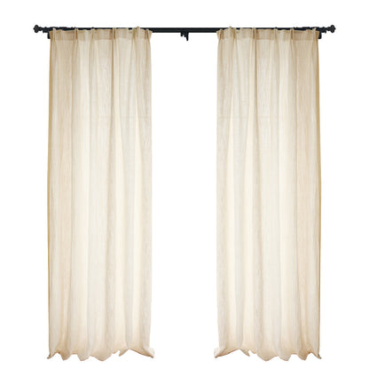 Custom Nile Gradient Crocodile Pattern 100% Organic Cotton-Linen Blend Sheer Curtains / Drapes | MIFU Decor
