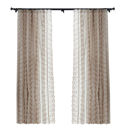 Custom Elisabeth Cotton Embroidered Floral Lace Sheer Curtains / Drapes | MIFU Decor