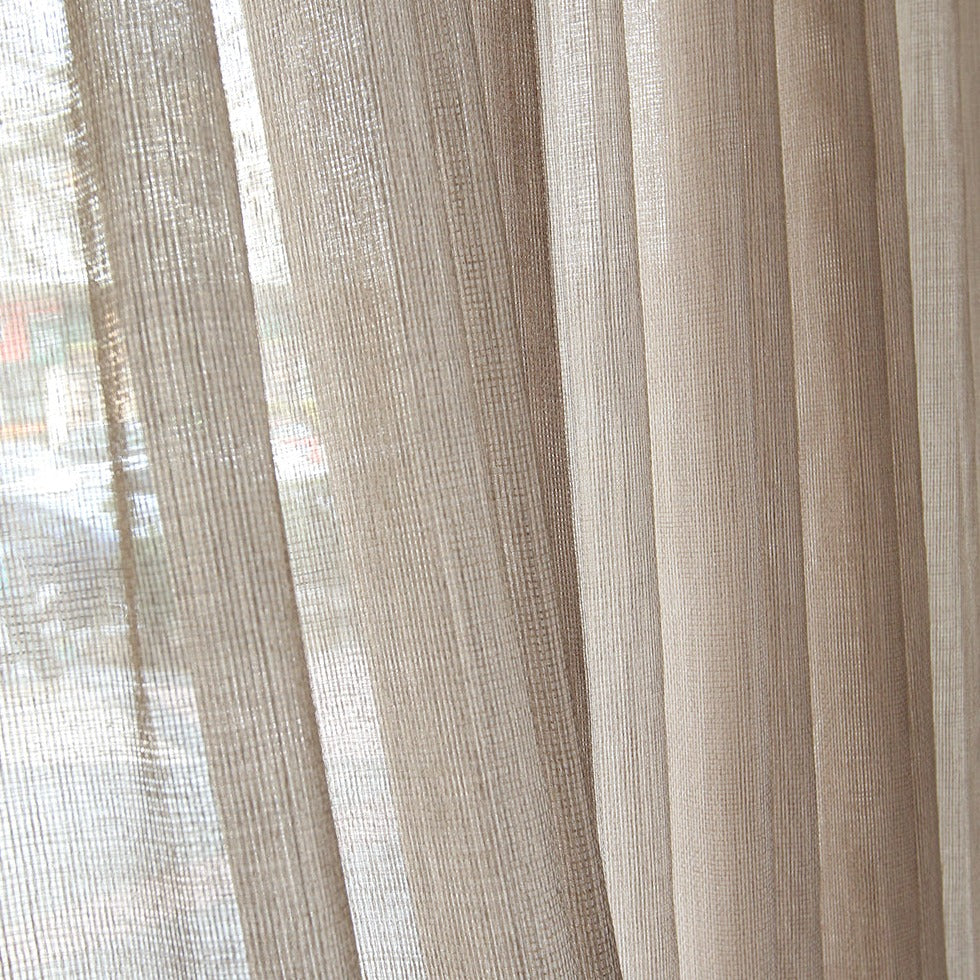 Custom Charlotte Woven Neutral Sheer Curtains / Drapes | MIFU Decor