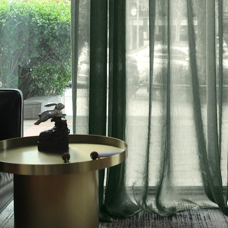 Custom Lake Ramie Silky Yarn-dyed Sheer Curtains / Drapes | MIFU Decor