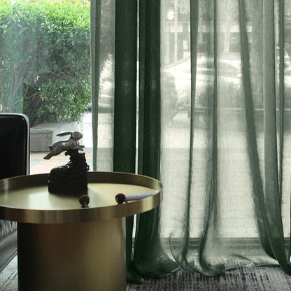 Custom Lake Ramie Silky Yarn-dyed Sheer Curtains / Drapes | MIFU Decor