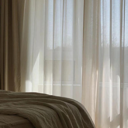Custom Waltz Linen Flax Yarn-dyed Sheer Curtains / Drapes | MIFU Decor
