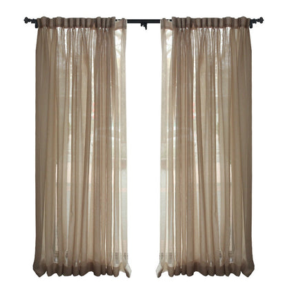 Custom Latte Classical Yarn-dyed Sheer Curtains / Drapes | MIFU Decor