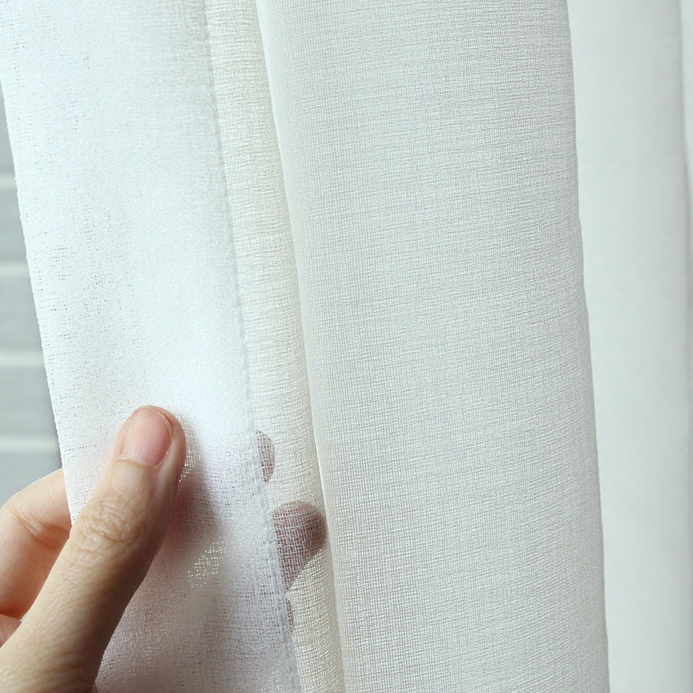 Custom Latte Classical Yarn-dyed Sheer Curtains / Drapes | MIFU Decor