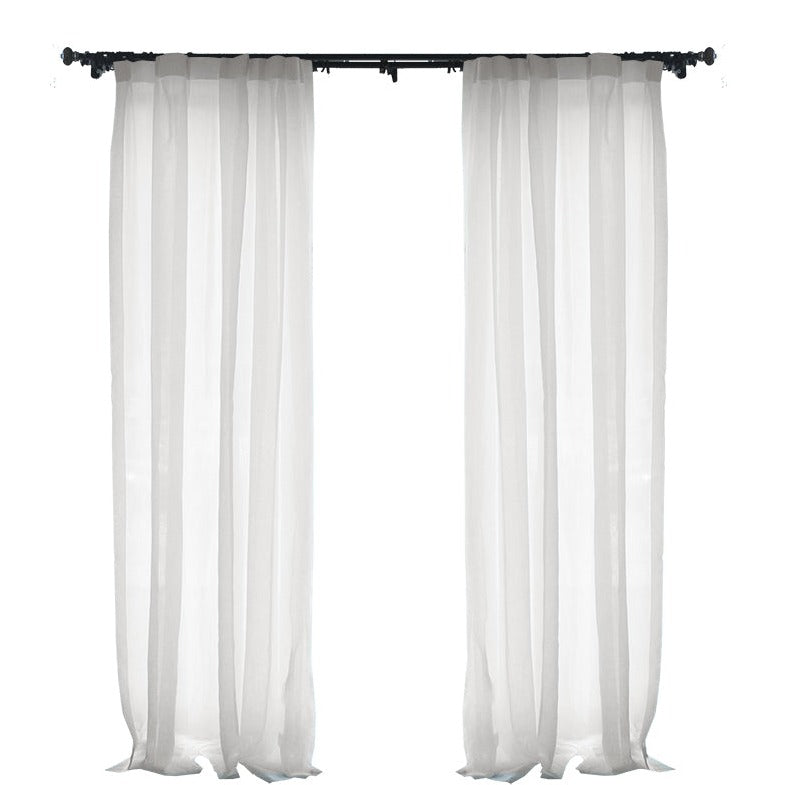 Custom Latte Classical Yarn-dyed Sheer Curtains / Drapes | MIFU Decor