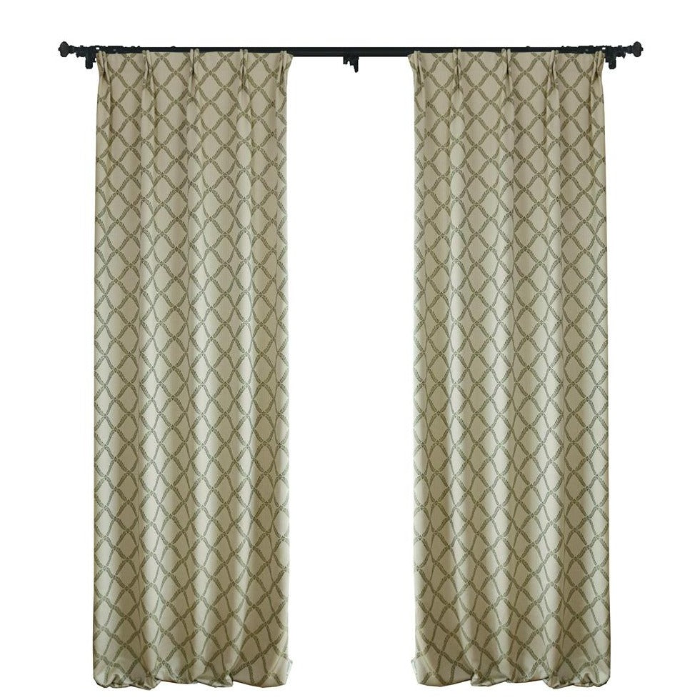 Custom Peace Double-Sided Jacquard Room Darkening Curtains / Drapes | MIFU Decor