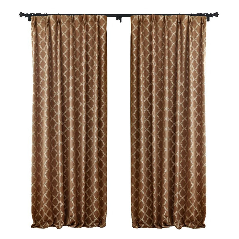 Custom Peace Double-Sided Jacquard Room Darkening Curtains / Drapes | MIFU Decor