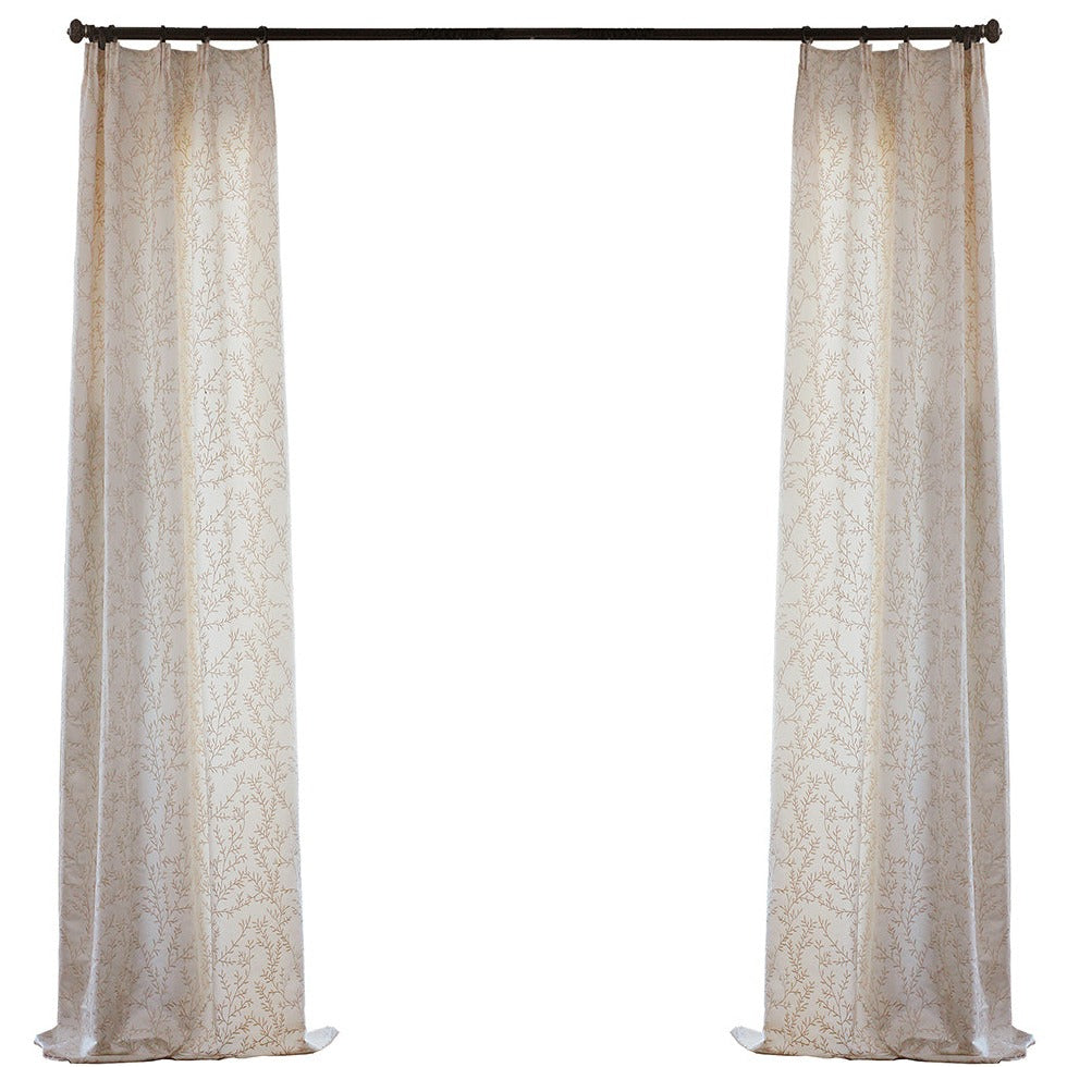 Custom Rosalind Luxurious Silky Chinoiserie Embroidered Curtains / Drapes | MIFU Decor
