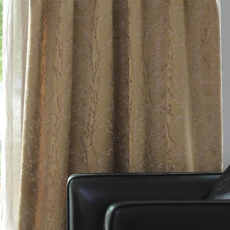 Custom Rosalind Luxurious Silky Chinoiserie Embroidered Curtains / Drapes | MIFU Decor
