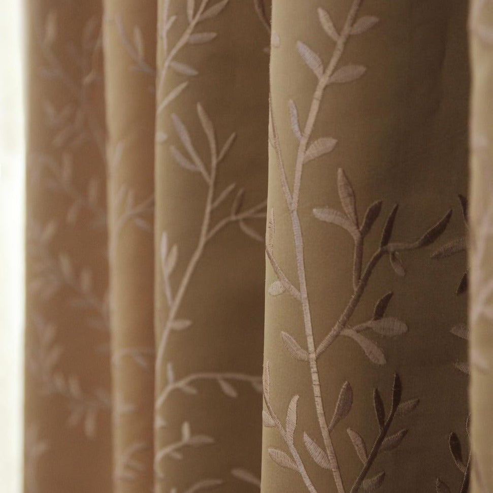 Custom Rosalind Luxurious Silky Chinoiserie Embroidered Curtains / Drapes | MIFU Decor