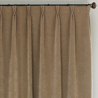 Custom Heavyweight Beige Chenille Curtains / Drapes | MIFU Decor