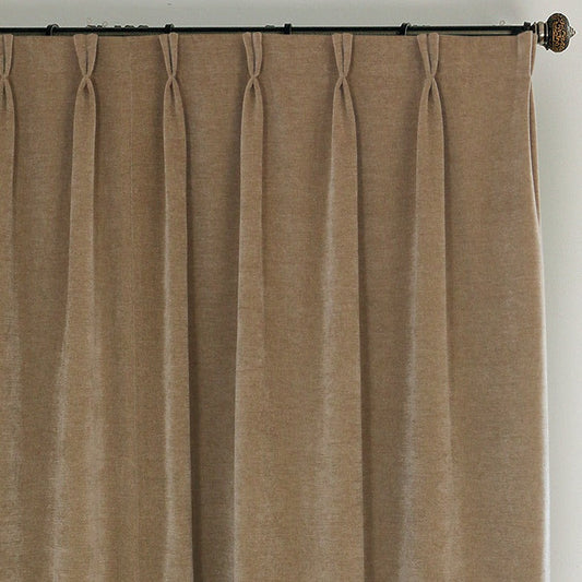 Custom Heavyweight Beige Chenille Curtains / Drapes | MIFU Decor