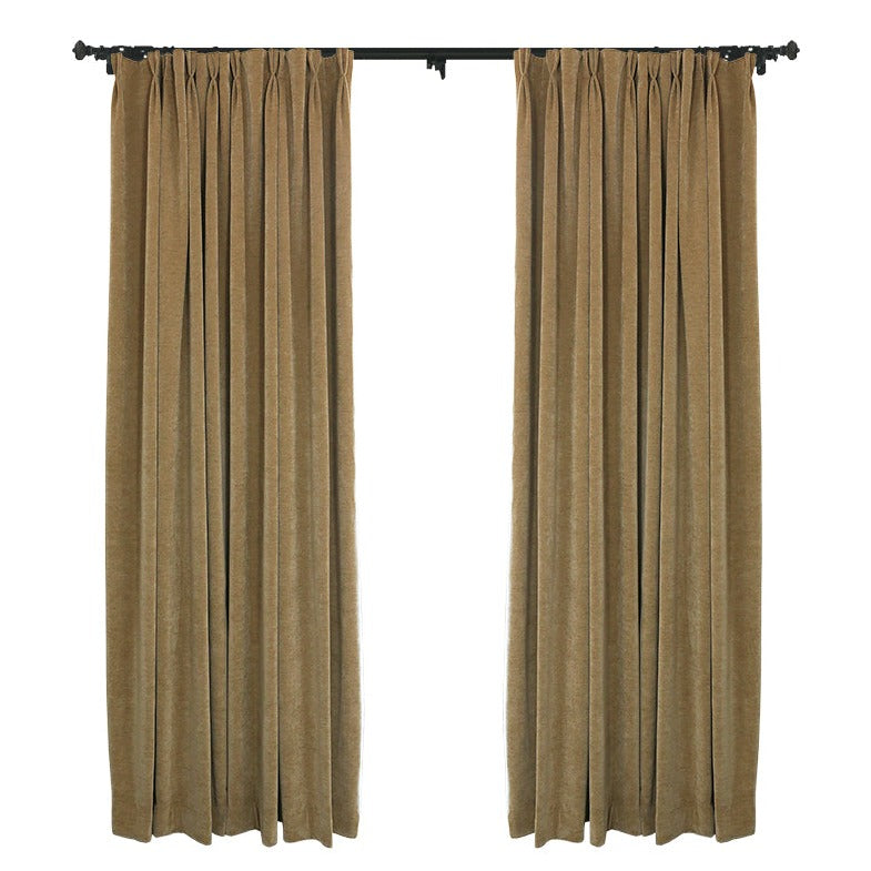 Custom Heavyweight Beige Chenille Curtains / Drapes | MIFU Decor
