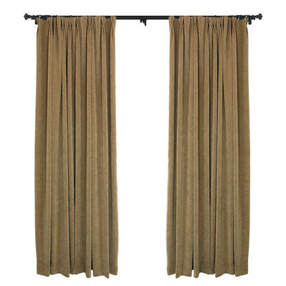 Custom Heavyweight Beige Chenille Curtains / Drapes | MIFU Decor