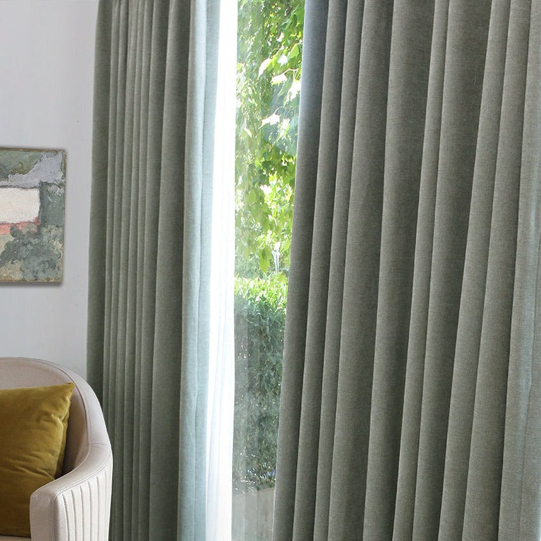 Custom Heavyweight Beige Chenille Curtains / Drapes | MIFU Decor