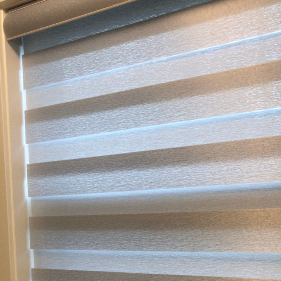 Custom Premium Textured Light Filtering Zebra Blinds / Dual Sheer Shades | MIFU Decor
