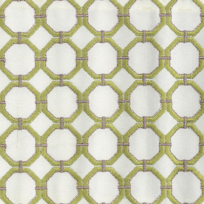 Custom Bella Geometric Embroidered Simulated Silk Curtains / Drapes | MIFU Decor