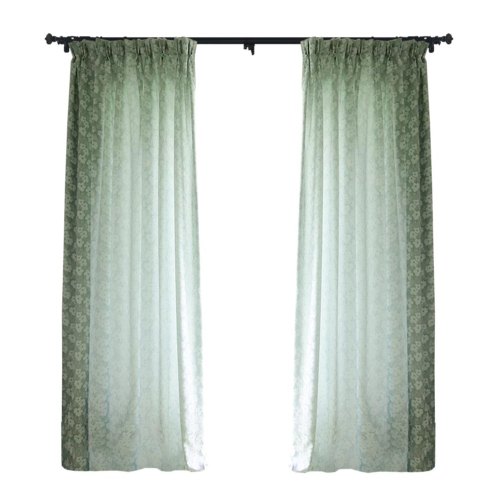 Custom Dawn Floral Jacquard Room Darkening Curtains / Drapes | MIFU Decor