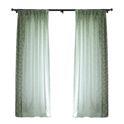 Custom Dawn Floral Jacquard Room Darkening Curtains / Drapes | MIFU Decor
