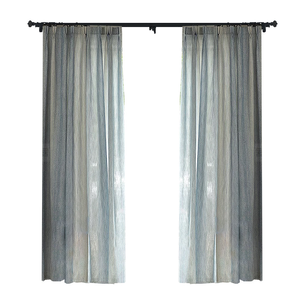 Custom Nile Gradient Crocodile Pattern 100% Organic Cotton-Linen Blend Sheer Curtains / Drapes | MIFU Decor