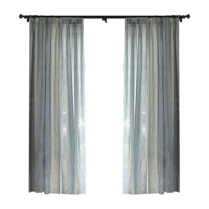 Custom Nile Gradient Crocodile Pattern 100% Organic Cotton-Linen Blend Sheer Curtains / Drapes | MIFU Decor